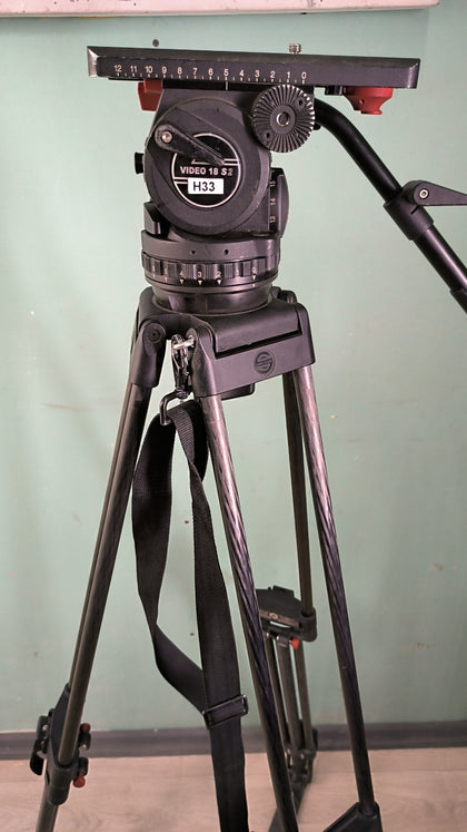 Tripod Sachtler System Video 18 S2 Fluid Head & ENG 2 CF with Ground Spreader (MFR: 1862S2) (68)