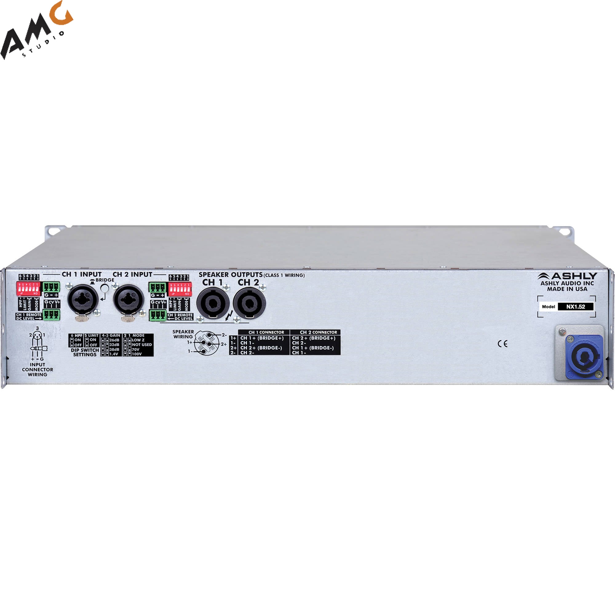 Ashly nX1.52 Power Amplifier 2 x 1500 Watts/2 Ohms with Programmable Outputs - Studio AMG
