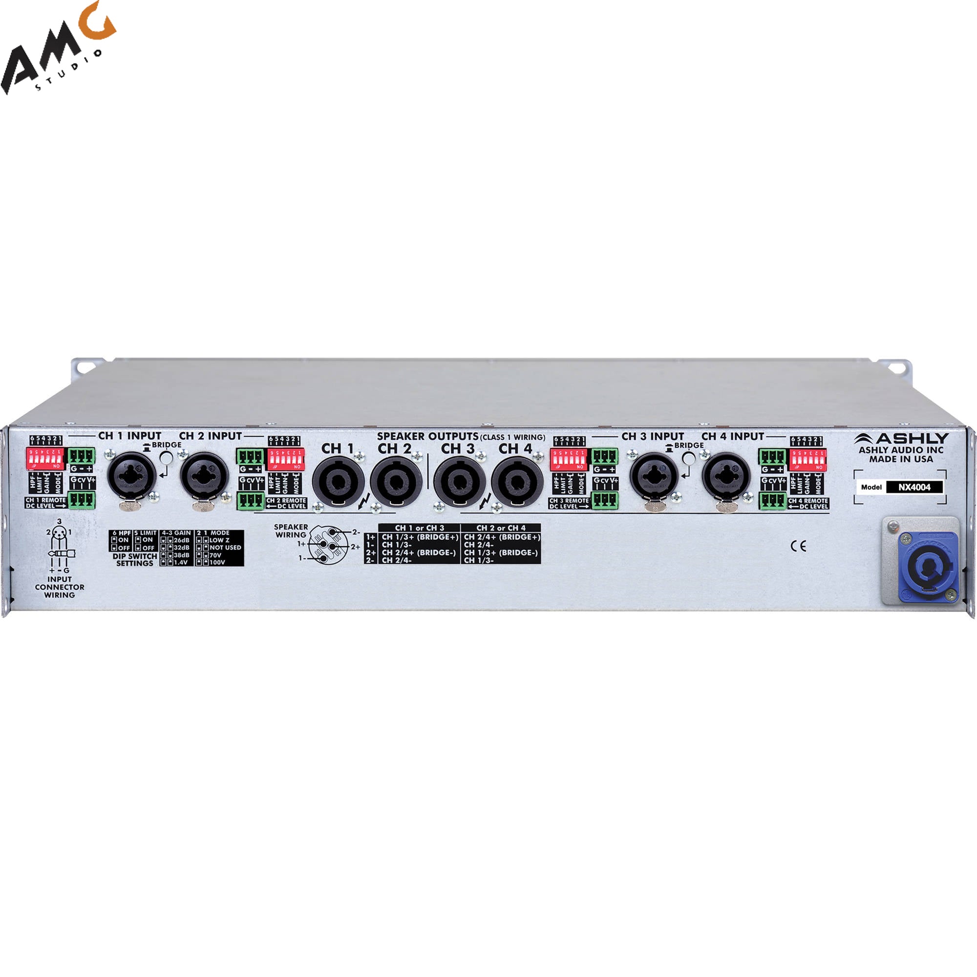 Ashly nXp4004 Network Power Amplifier 4 x 400 Watts/2 Ohms with Protea DSP - Studio AMG