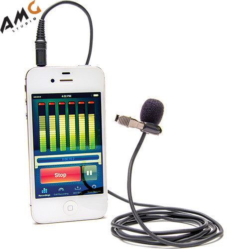 Azden i-Coustics EX-503i Lavalier Microphone For Smartphones And Tablets with TRRS Plug for iOS & Android - Studio AMG