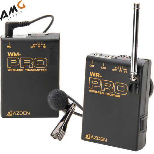 Azden WLX-PRO+i VHF Camera-Mount Wireless Omni Lavalier Microphone System for Smartphones (169 & 170 MHz) - Studio AMG