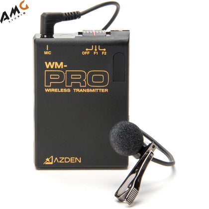 Azden WLT/PRO VHF Wireless Bodypack Transmitter with Omni Lavalier Mic (169 & 170 MHz) - Studio AMG