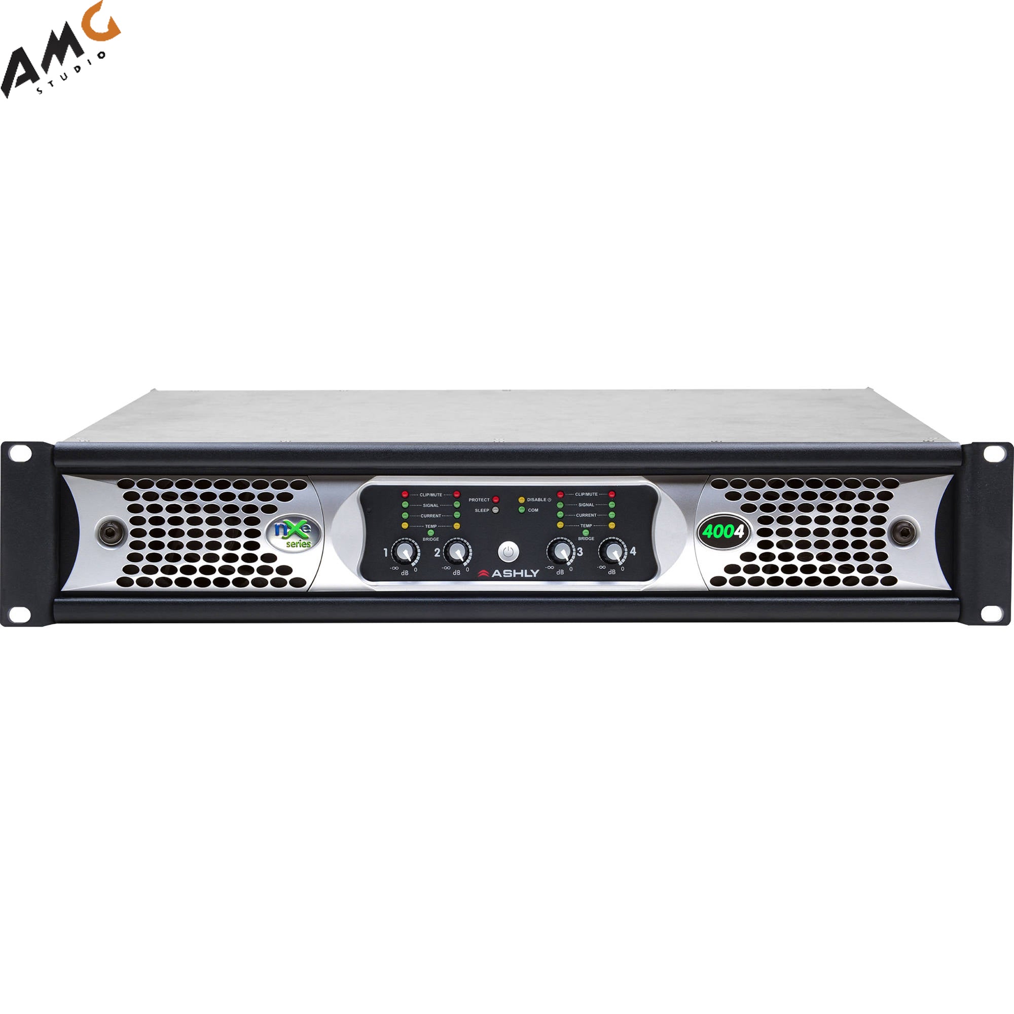 Ashly nXe4004bd 4x 400 Watts/2 Ohms Network Power Amplifier with OPDante Cards - Studio AMG