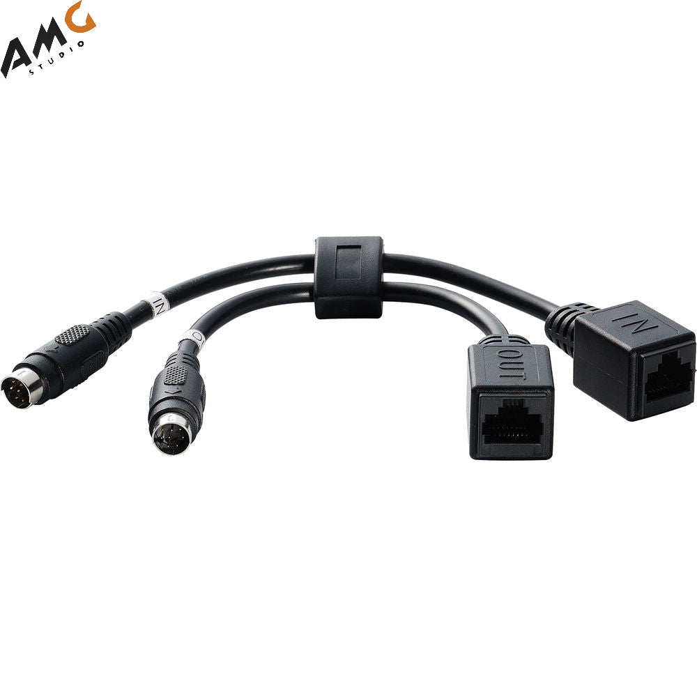 Lumens Dual In/Out RJ45 to 8-Pin Mini DIN VISCA Cable Extender - Studio AMG