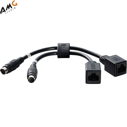 Lumens Dual In/Out RJ45 to 8-Pin Mini DIN VISCA Cable Extender - Studio AMG