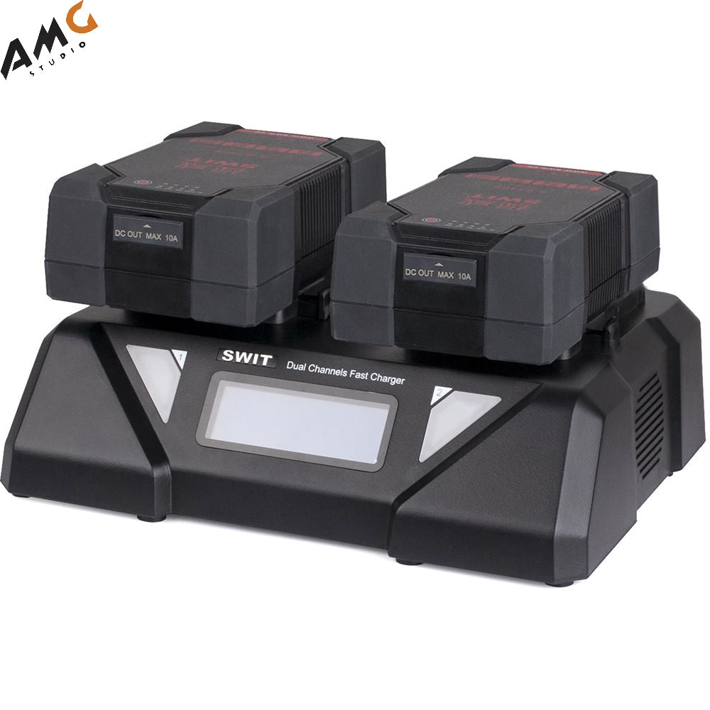 SWIT 2-Channel V-Mount Fast Battery Charger with LCD (6A) S-3812S - Studio AMG