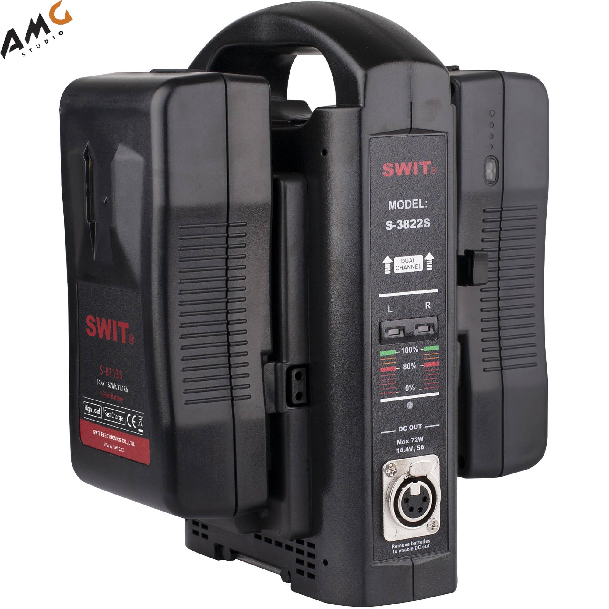 SWIT 2-Channel Simultaneous Charger for V-Mount Batteries (3A, 16.8 VDC) S-3822S - Studio AMG
