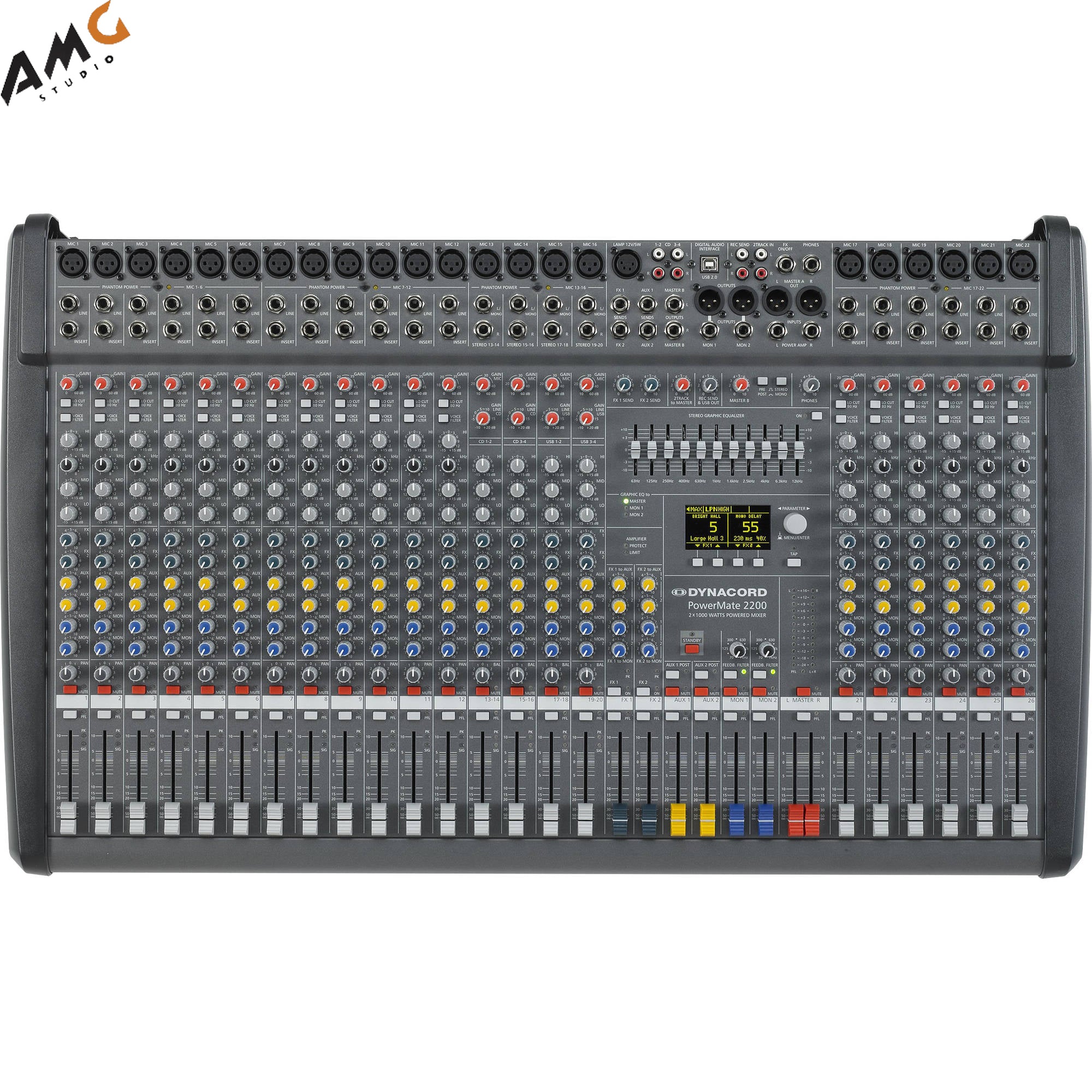 Dynacord PowerMate 3 22-Channel Powered Mixer DC-PM2200-3-UNIV - Studio AMG