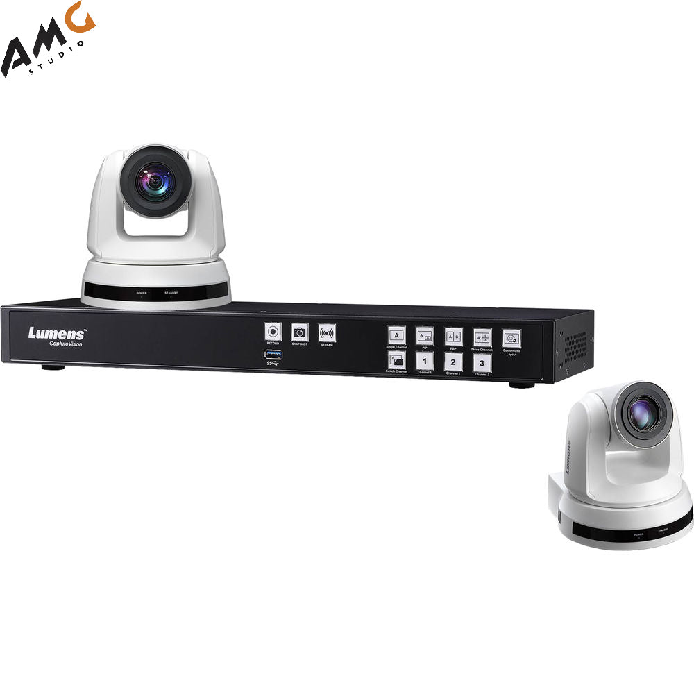 Lumens LC200 CaptureVision System With 2x (VC-A61PB | VC-A61PW) IP PTZ Camera - Studio AMG
