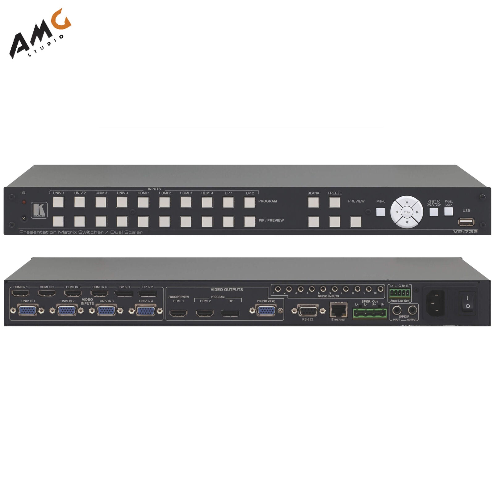 Kramer VP-732 10–input ProScale Presentation Matrix Switcher/4K30 UHD Scaler - Studio AMG