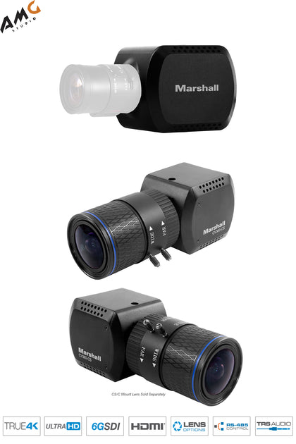 Marshall Electronics CV380-CS 4K 8.5MP 6G-SDI & HDMI CS/C-Mount Compact Camera - Studio AMG