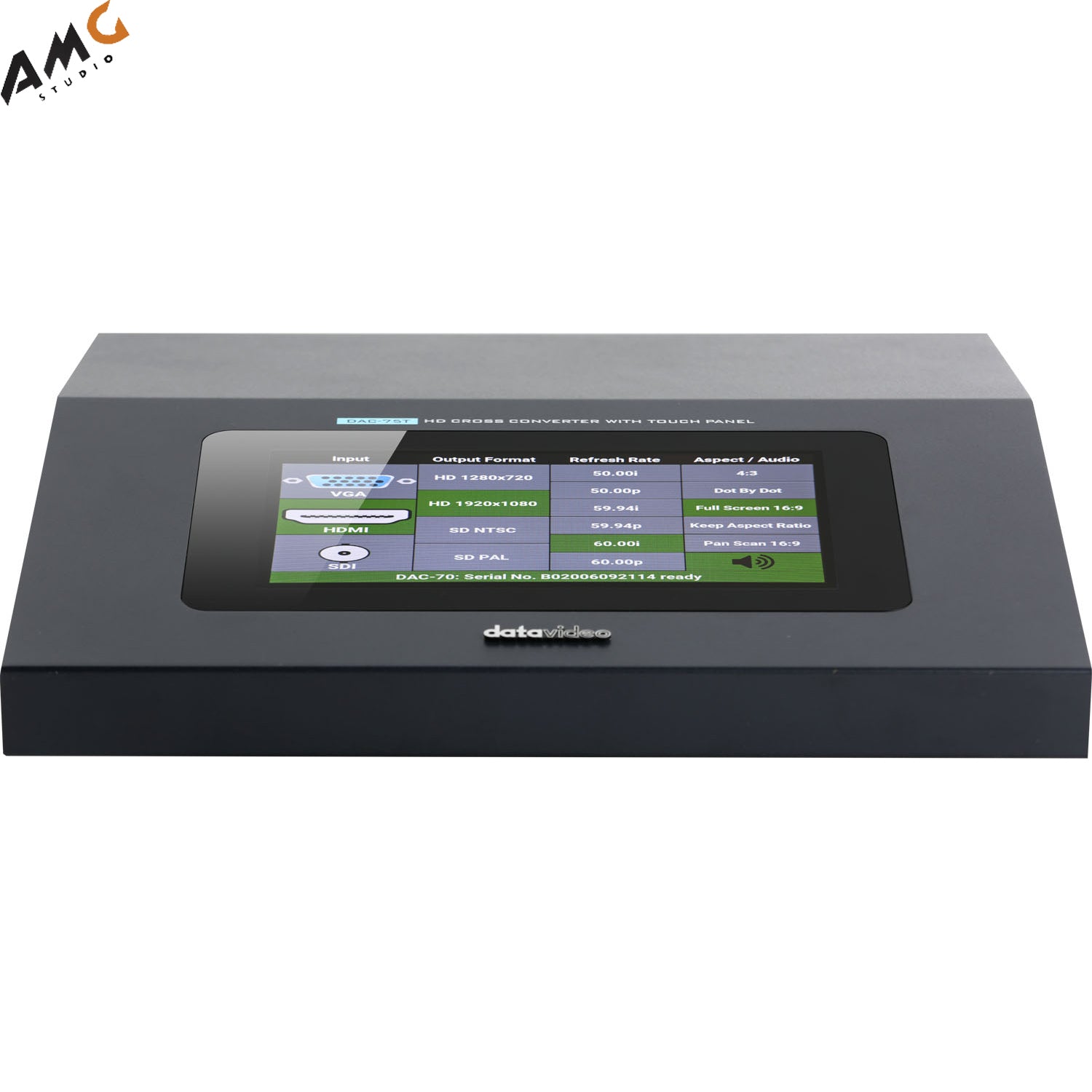 Datavideo DAC-75T HD Cross Converter with Touch Panel - Studio AMG