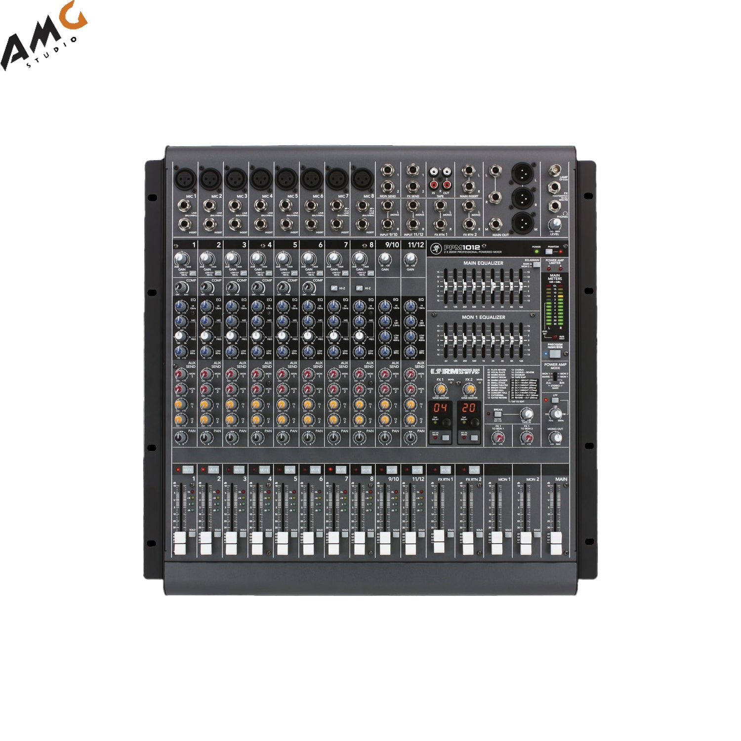 Mackie PPM1012 12-Channel Professional Desktop Powered Mixer (1600W) - Studio AMG