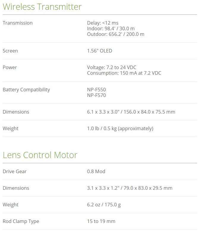 Movcam Dual-Axis Wireless Lens Control System MOV-501-103 - Studio AMG